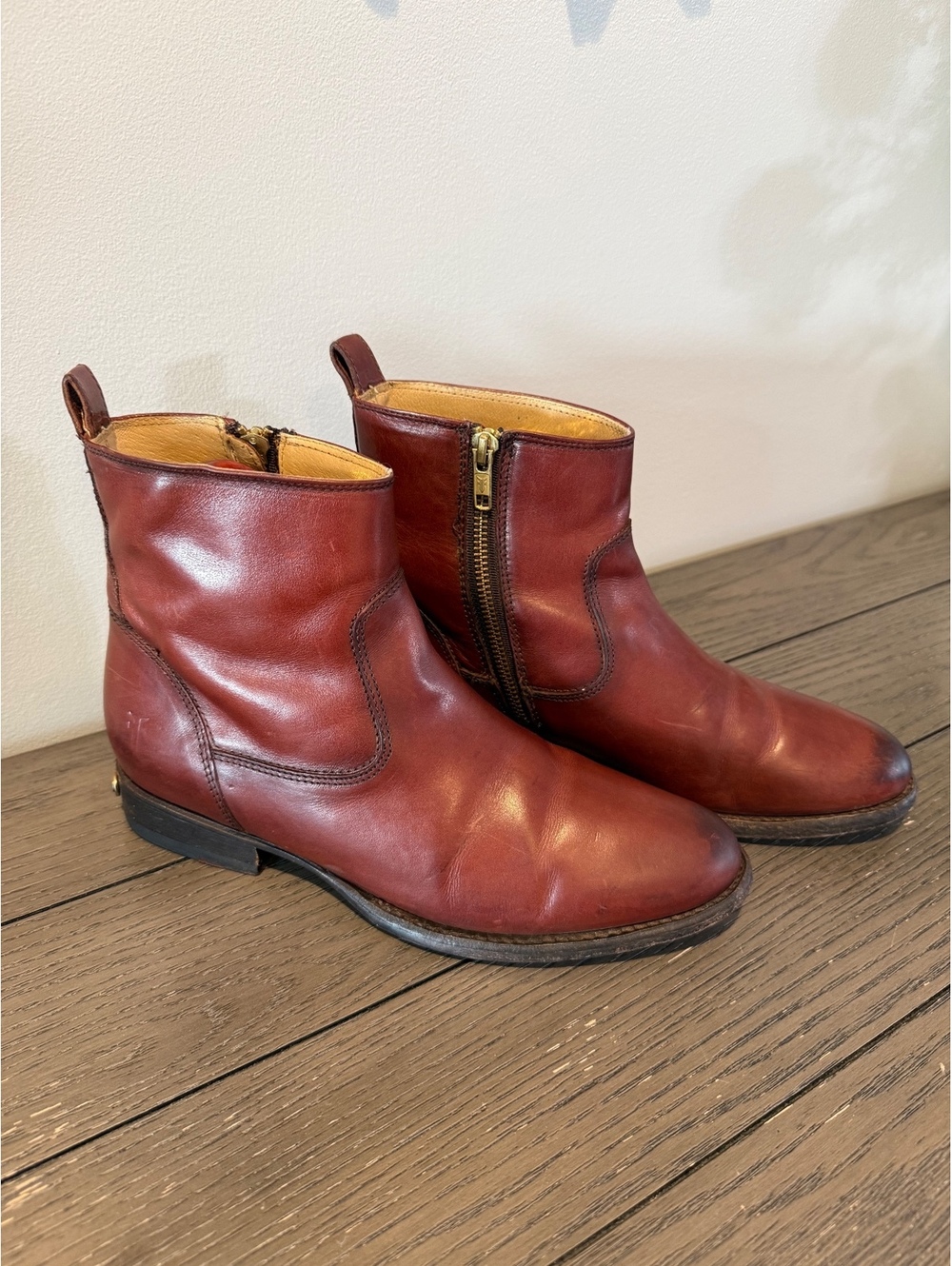 Frye Brown Leather Ankle Boots Women’s Size 8.5